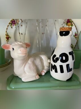 90s Got Milk Cow Decor Bundle Spotted Milk Jug White Cow Farmhouse BC Made